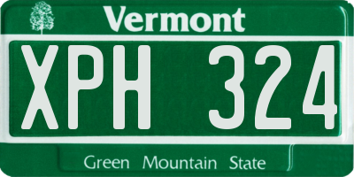 VT license plate XPH324