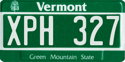 VT license plate XPH327