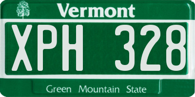 VT license plate XPH328