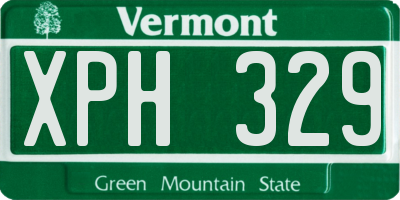 VT license plate XPH329