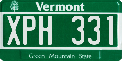 VT license plate XPH331