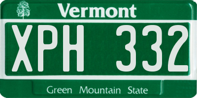 VT license plate XPH332