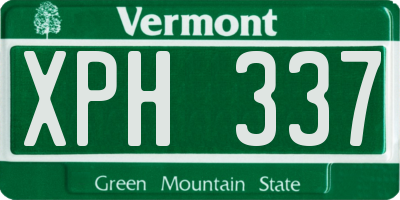 VT license plate XPH337