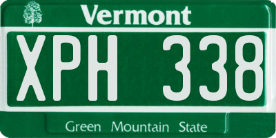 VT license plate XPH338