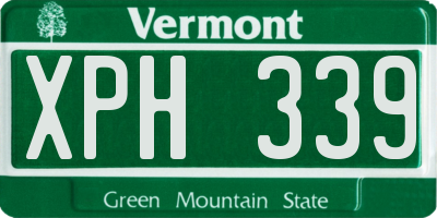 VT license plate XPH339