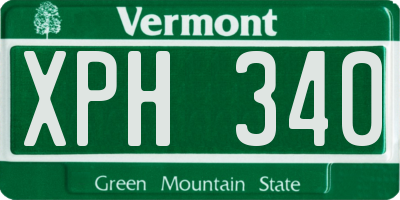 VT license plate XPH340