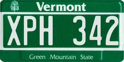 VT license plate XPH342