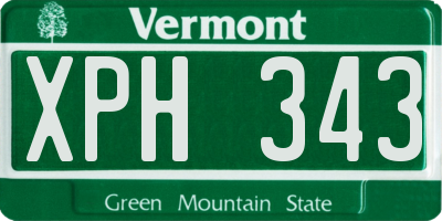 VT license plate XPH343