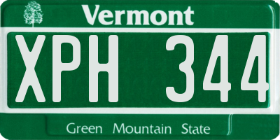 VT license plate XPH344