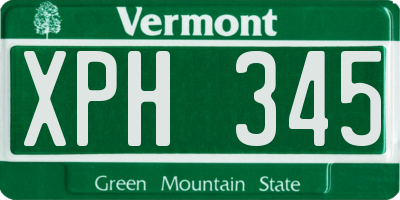 VT license plate XPH345