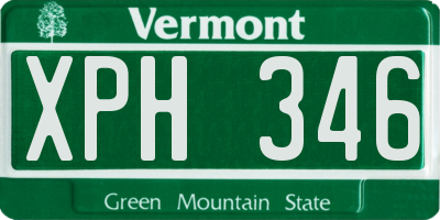 VT license plate XPH346