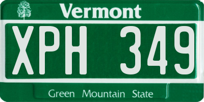 VT license plate XPH349