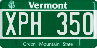 VT license plate XPH350