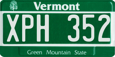 VT license plate XPH352