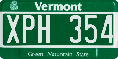 VT license plate XPH354