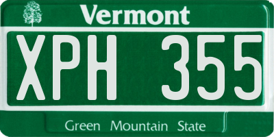 VT license plate XPH355