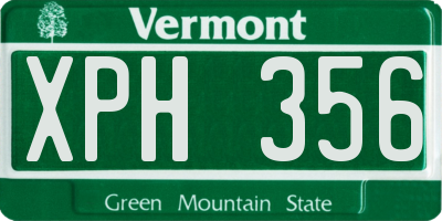 VT license plate XPH356