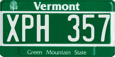 VT license plate XPH357