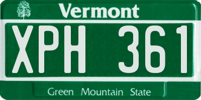 VT license plate XPH361