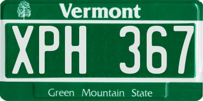VT license plate XPH367
