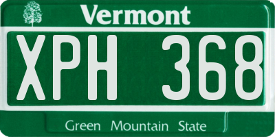 VT license plate XPH368
