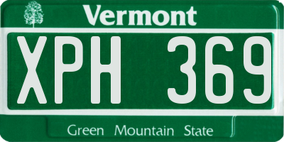 VT license plate XPH369