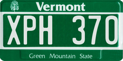 VT license plate XPH370