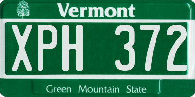 VT license plate XPH372