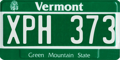 VT license plate XPH373