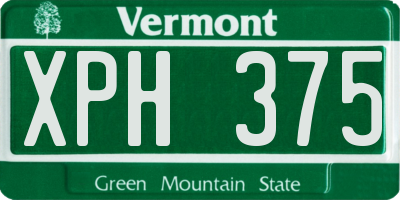 VT license plate XPH375