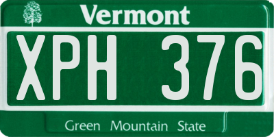 VT license plate XPH376