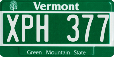 VT license plate XPH377