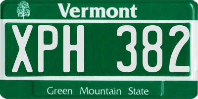 VT license plate XPH382