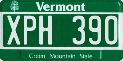 VT license plate XPH390