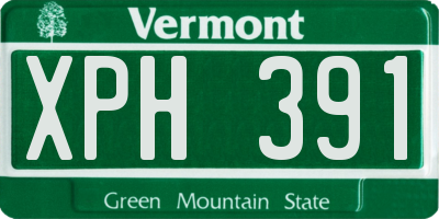 VT license plate XPH391