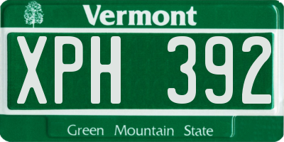 VT license plate XPH392