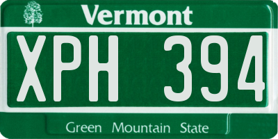 VT license plate XPH394