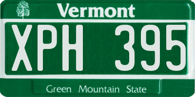 VT license plate XPH395