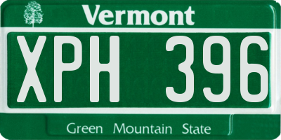 VT license plate XPH396
