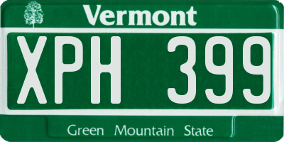 VT license plate XPH399