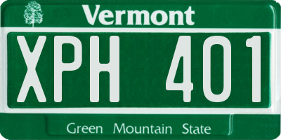 VT license plate XPH401