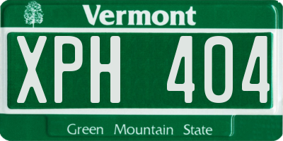 VT license plate XPH404