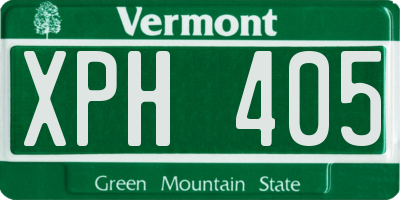 VT license plate XPH405