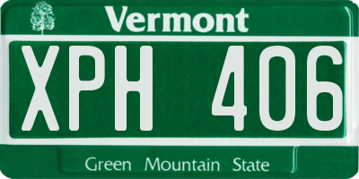 VT license plate XPH406
