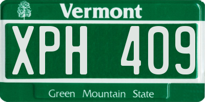 VT license plate XPH409