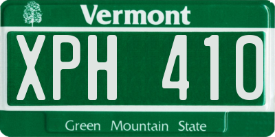 VT license plate XPH410