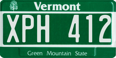 VT license plate XPH412