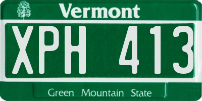 VT license plate XPH413