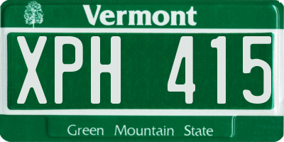 VT license plate XPH415