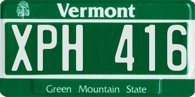 VT license plate XPH416